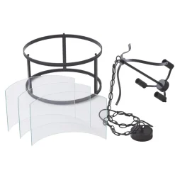 Lucande hængelampe Eryk, Ø 40 cm, sort, glas, 3 lyskilder