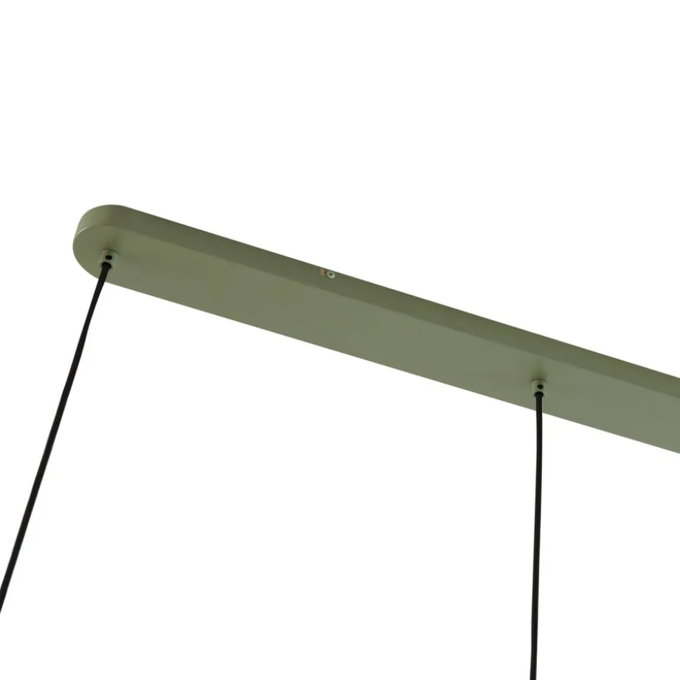 Lucande hængelampe Malisa, grøn, 3 lyskilder, metal, længde 90 cm
