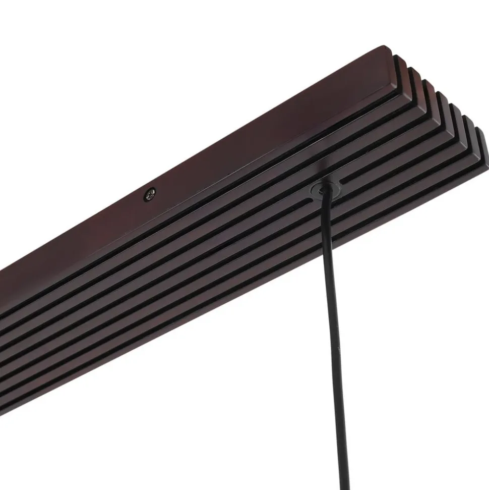 Lucande hængelampe Veloura, 3 lyskilder, 84 cm, glas, træ