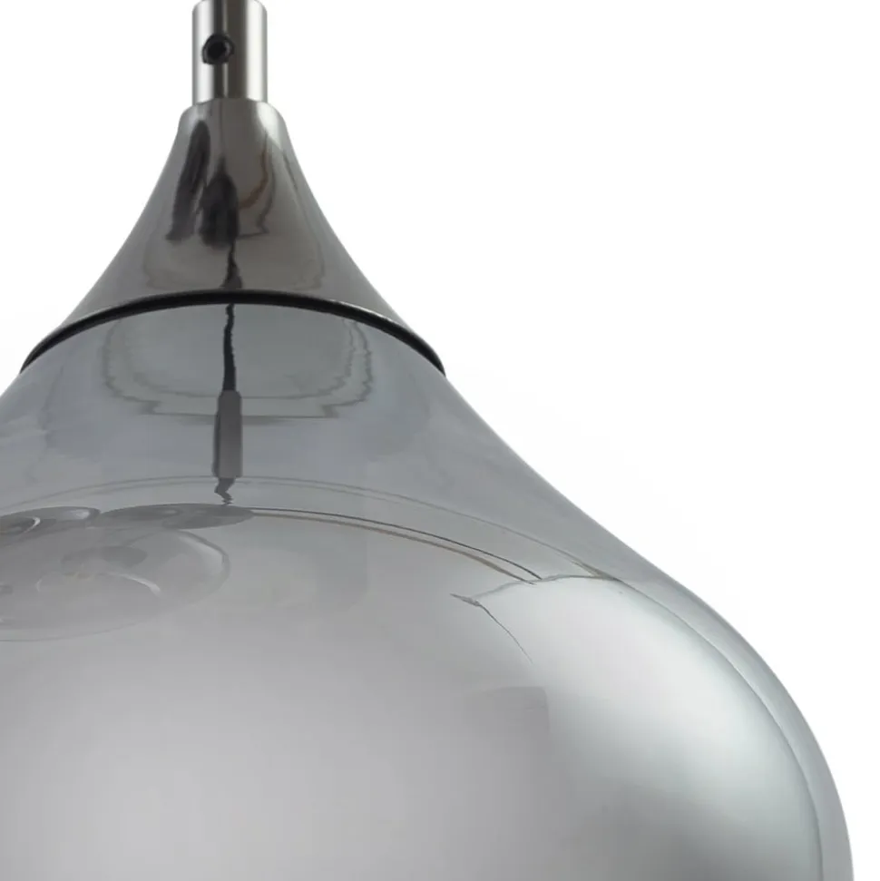 Lucande Jarven hængelampe, 7 lyskilder, sort, glas