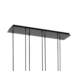 Lucande Jarven hængelampe, 7 lyskilder, sort, glas