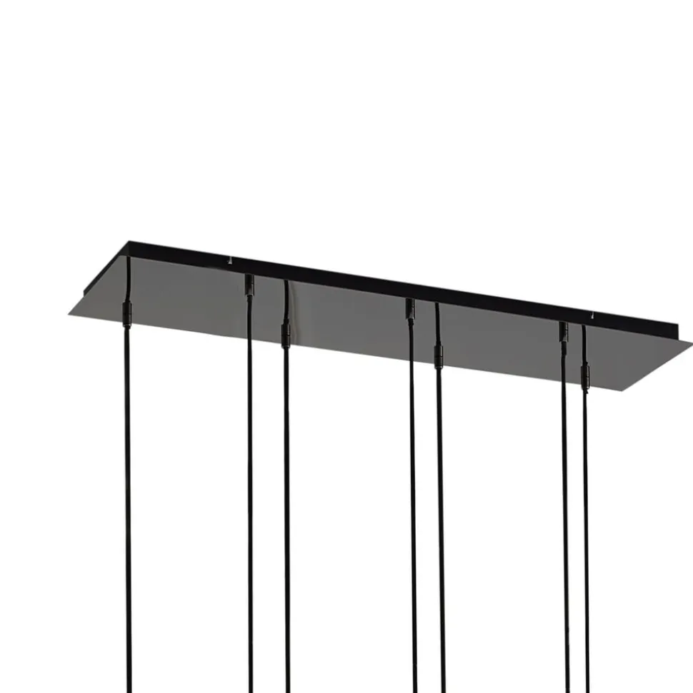 Lucande Jarven hængelampe, 7 lyskilder, sort, glas