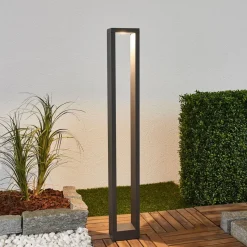 Lucande Jupp LED-vejlampe, sæt med 4, 90 cm, antracit, IP54