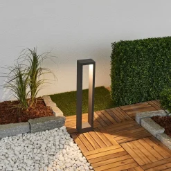 Lucande Jupp LED-vejlampe, sæt med 4, 60 cm, antracit, IP54