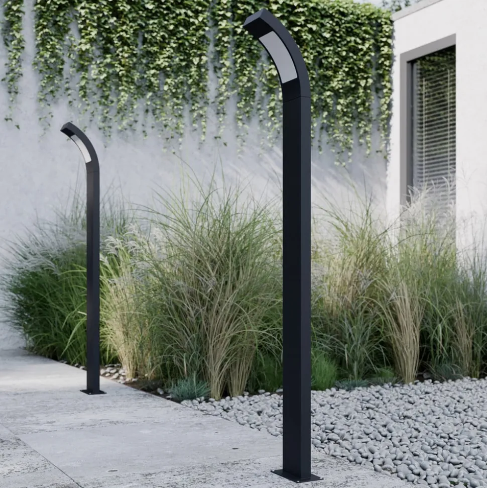 Lucande Juvia LED-vejlampe, 100 cm, antracit, metal, IP54