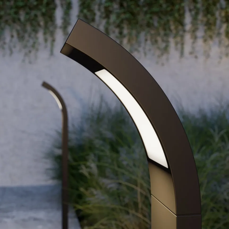 Lucande Juvia LED-vejlampe, 100 cm, antracit, metal, IP54