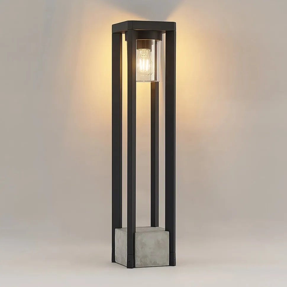 Lucande Kalisa vejlampe, E27, IP44, 70 cm, grå, metal