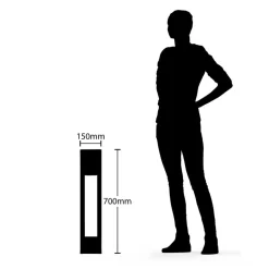 Lucande Kalisa vejlampe, E27, IP44, 70 cm, grå, metal