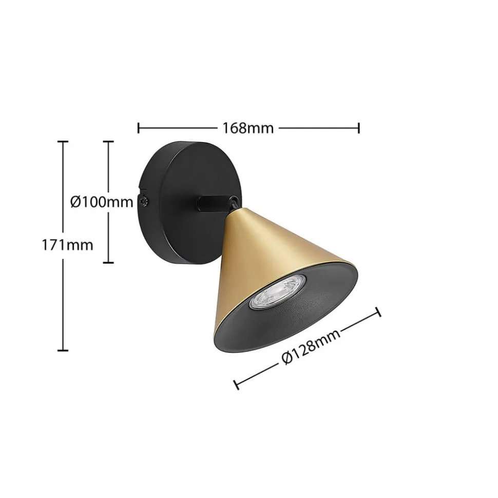 Lucande Kartio loftlampe 1 lysk., drejelig messing