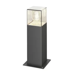 Lucande Keke sokkellampe, højde 30 cm, antracit, aluminium