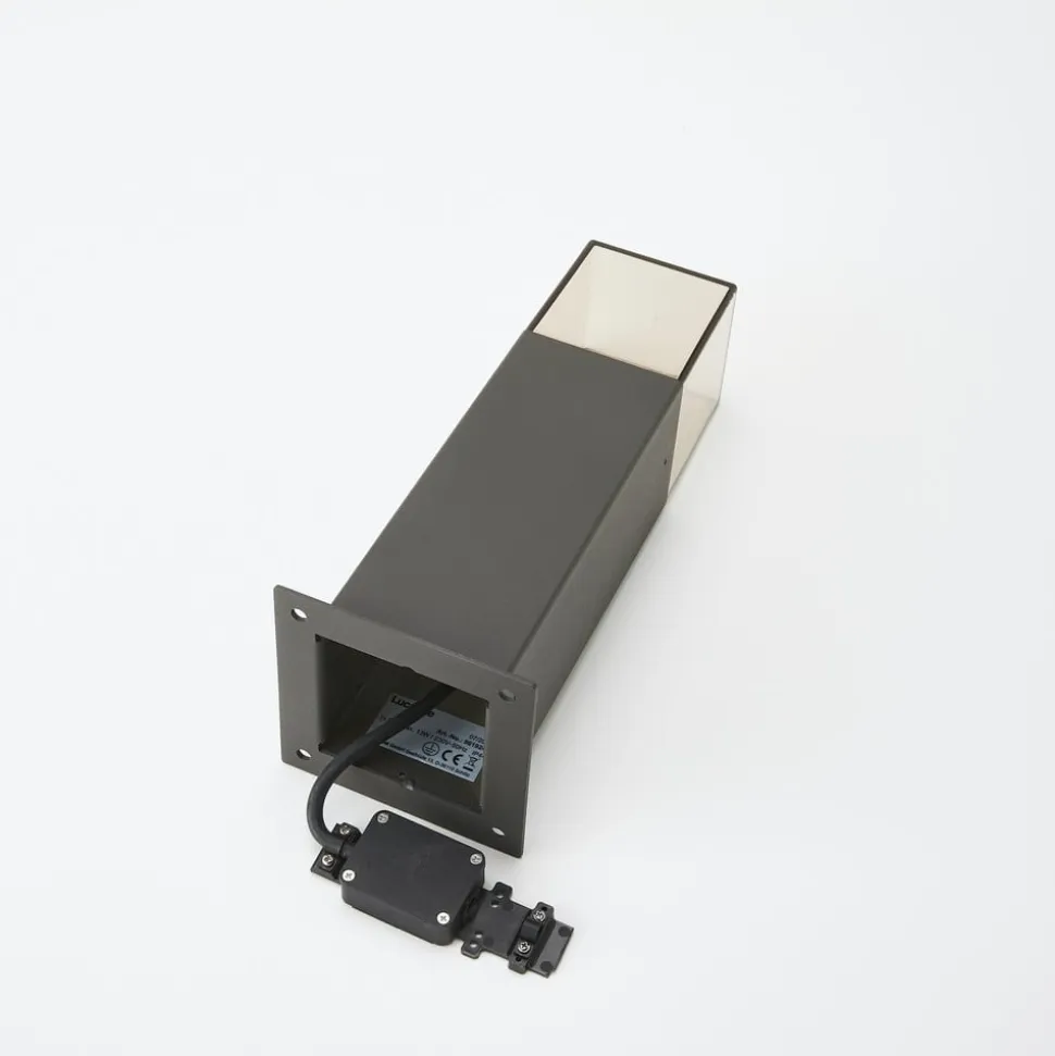 Lucande Keke sokkellampe, højde 30 cm, antracit, aluminium