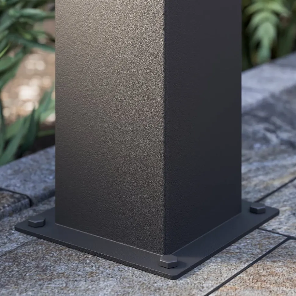 Lucande Keke sokkellampe, højde 30 cm, antracit, aluminium