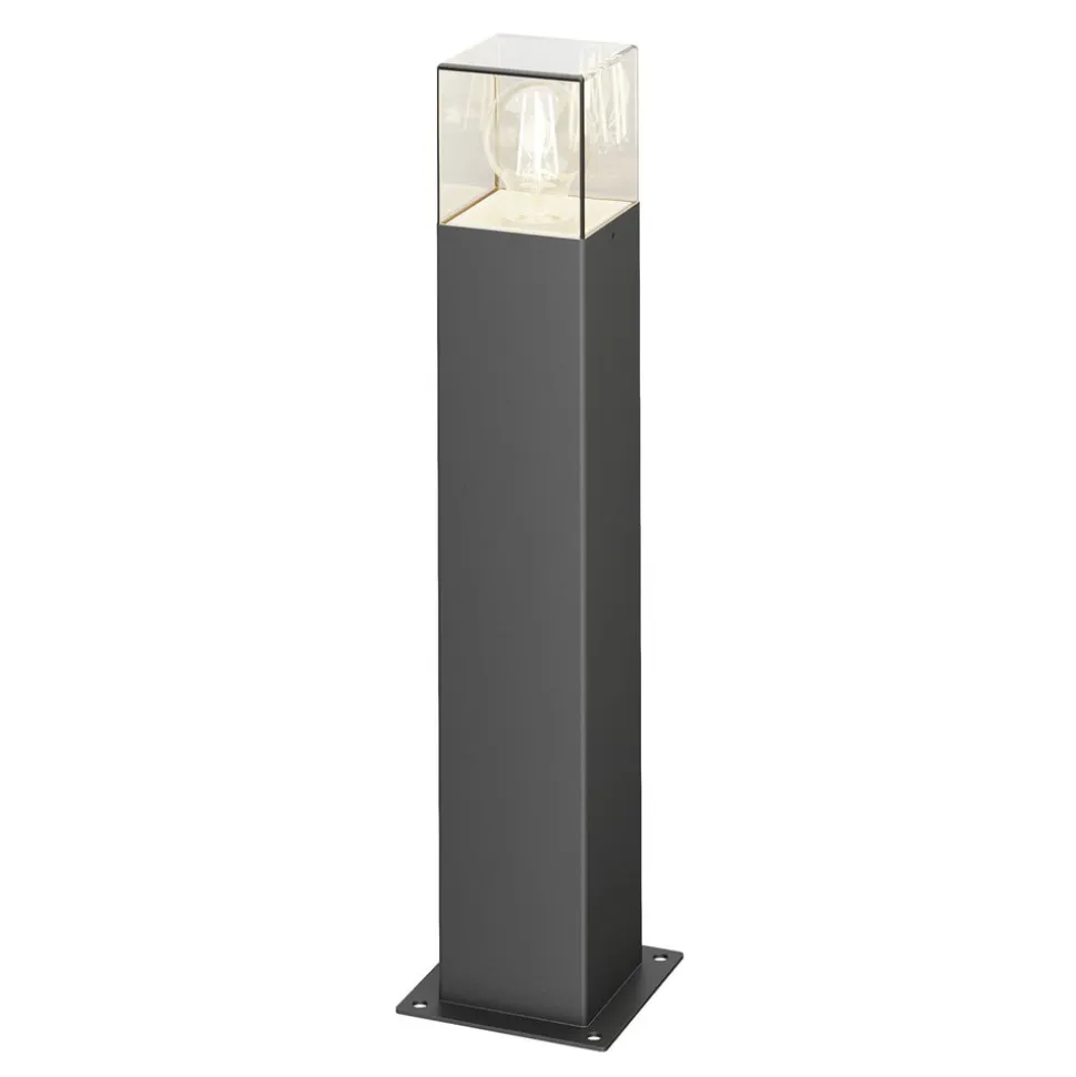 Lucande Keke sokkellampe, højde 50 cm, antracit, aluminium