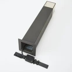 Lucande Keke sokkellampe, højde 50 cm, antracit, aluminium