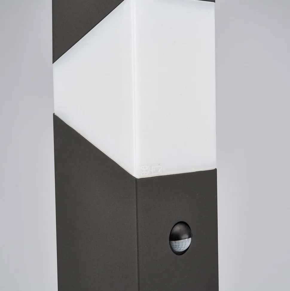 Lucande Kiran sokkellampe, 60 cm, sensor, grå, IP44, E27