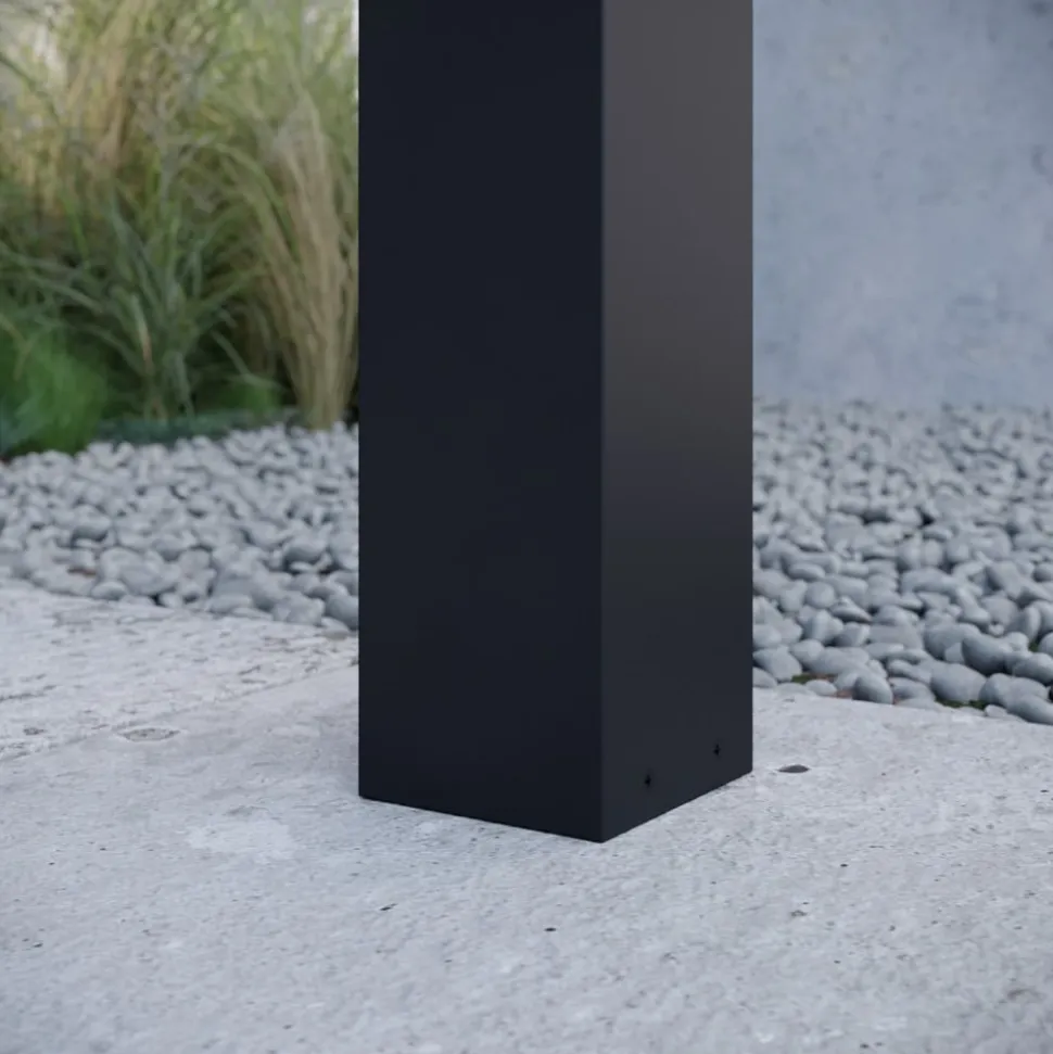 Lucande Kiran sokkellampe, 60 cm, grå, metal, IP44, E27