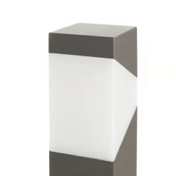 Lucande Kiran vejlampe, 100 cm, grå, metal, IP44, E27