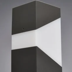 Lucande Kiran vejlampe, 100 cm, grå, metal, IP44, E27