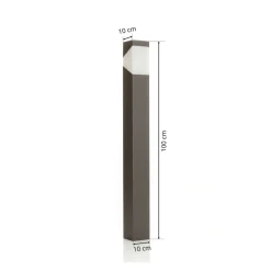 Lucande Kiran vejlampe, 100 cm, grå, metal, IP44, E27