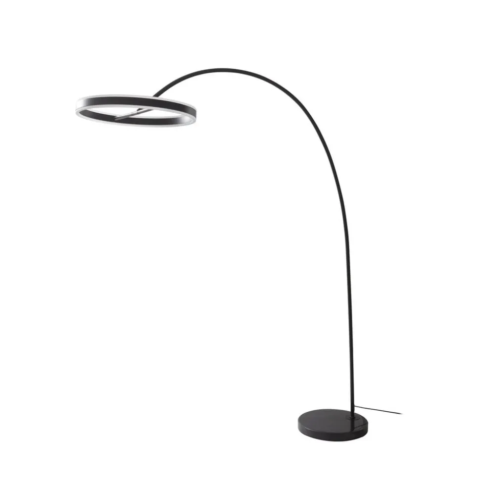 Lucande LED buelampe Yekta, sort, 183 cm, dæmpbar