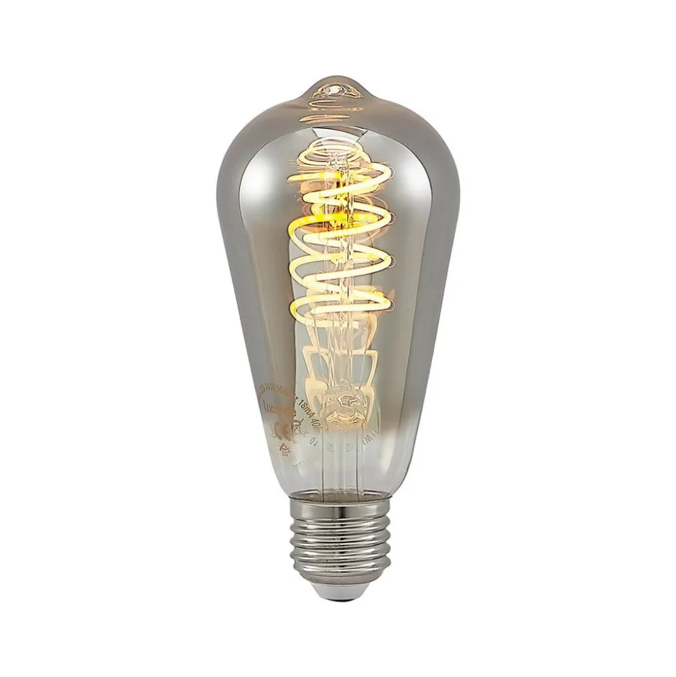 Lucande LED E27 ST64 4W 1.800K dæmpes, titan 5 stk
