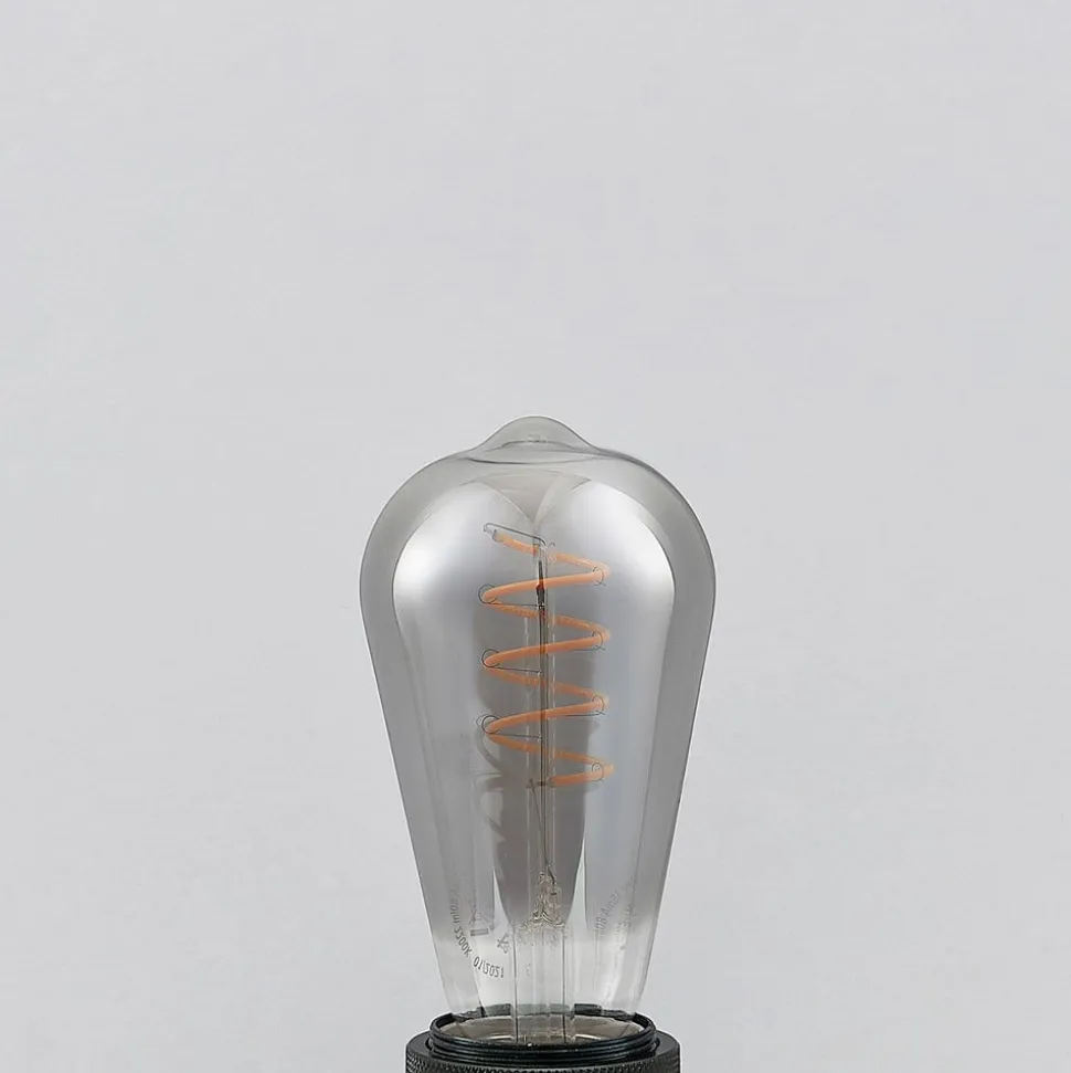 Lucande LED E27 ST64 4W 1.800K dæmpes, titan 5 stk