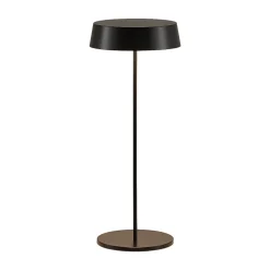 Lucande LED genopladelig bordlampe Tibia, sort, aluminium, USB, IP54