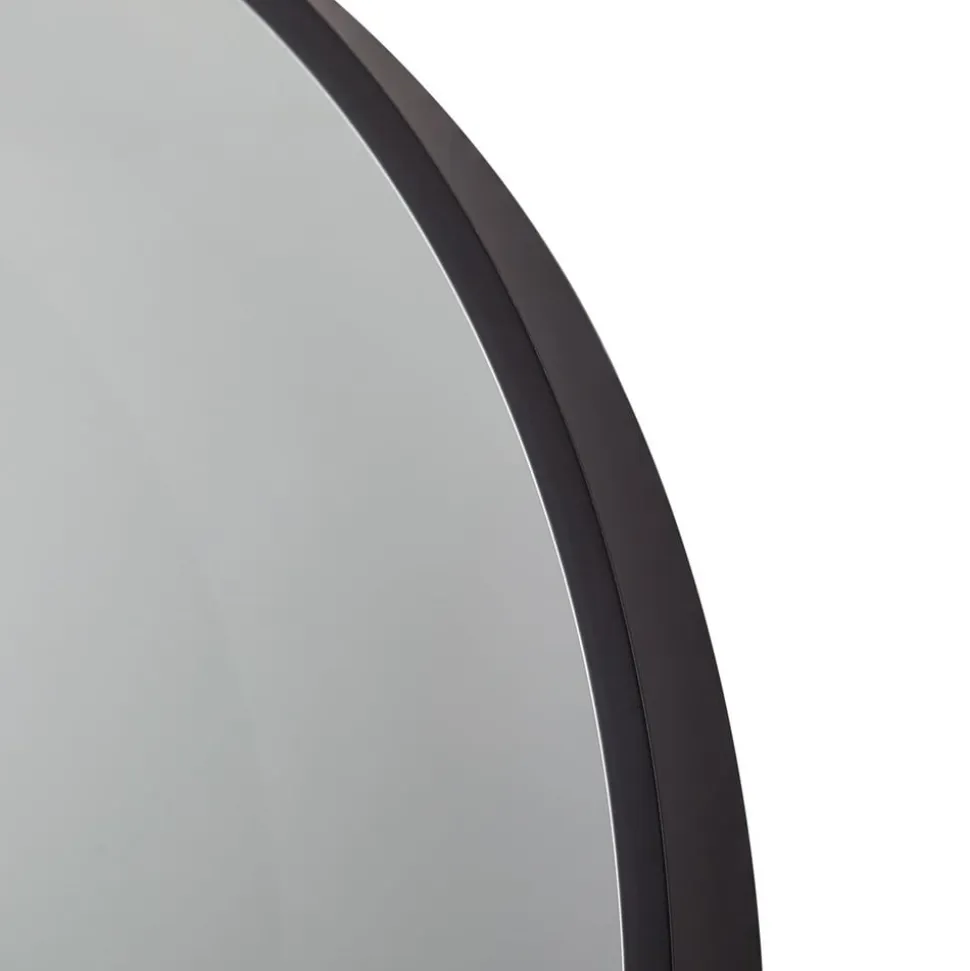 Lucande LED infinity-spejl Emire, sort, aluminium, CCT, IP44