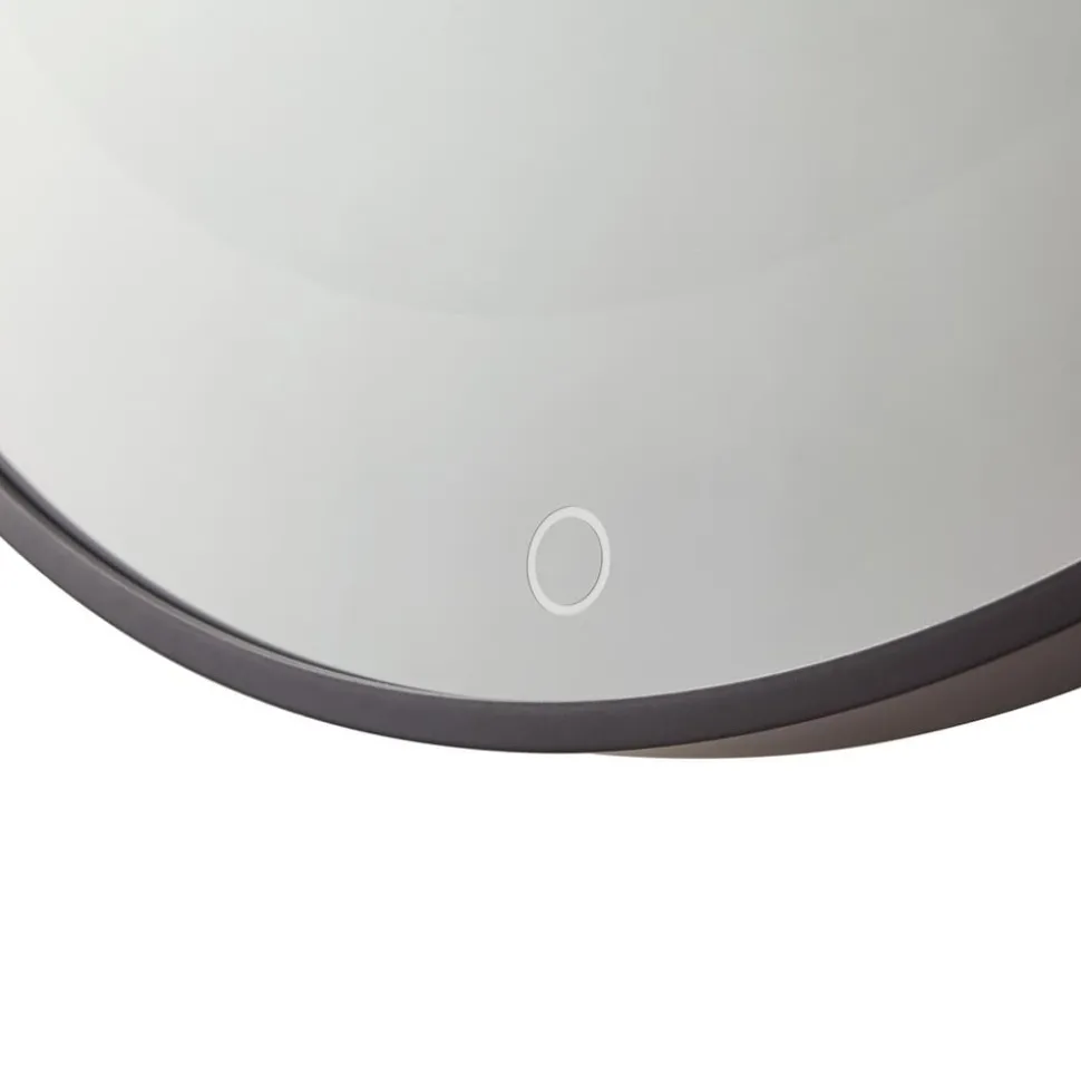 Lucande LED infinity-spejl Emire, sort, aluminium, CCT, IP44