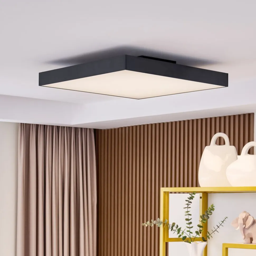 Lucande LED loftlampe Leicy, sort, 60 cm, RGBIC, CCT