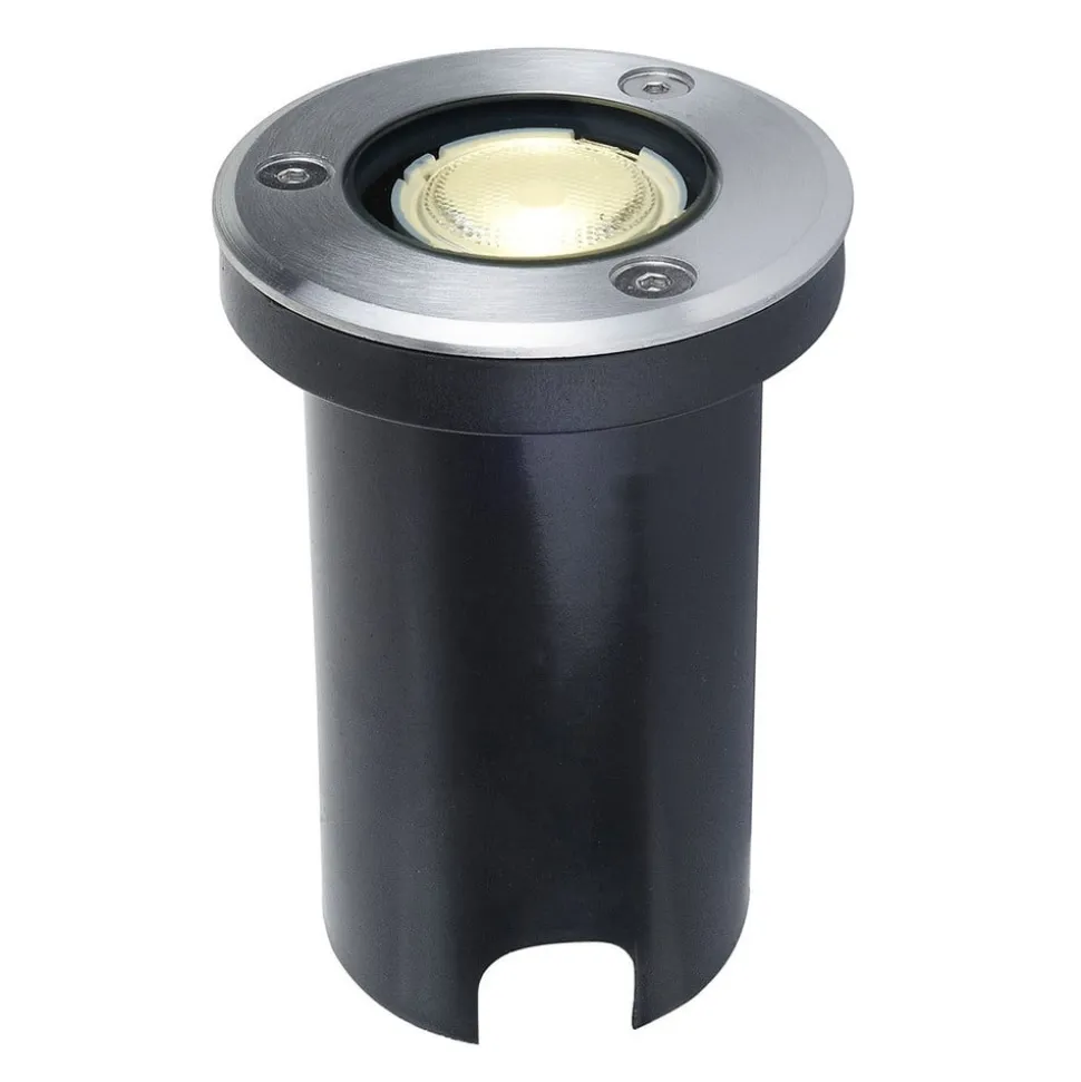 Lucande LED nedgravningslampe Kenan, Ø 7 cm, stål, IP67