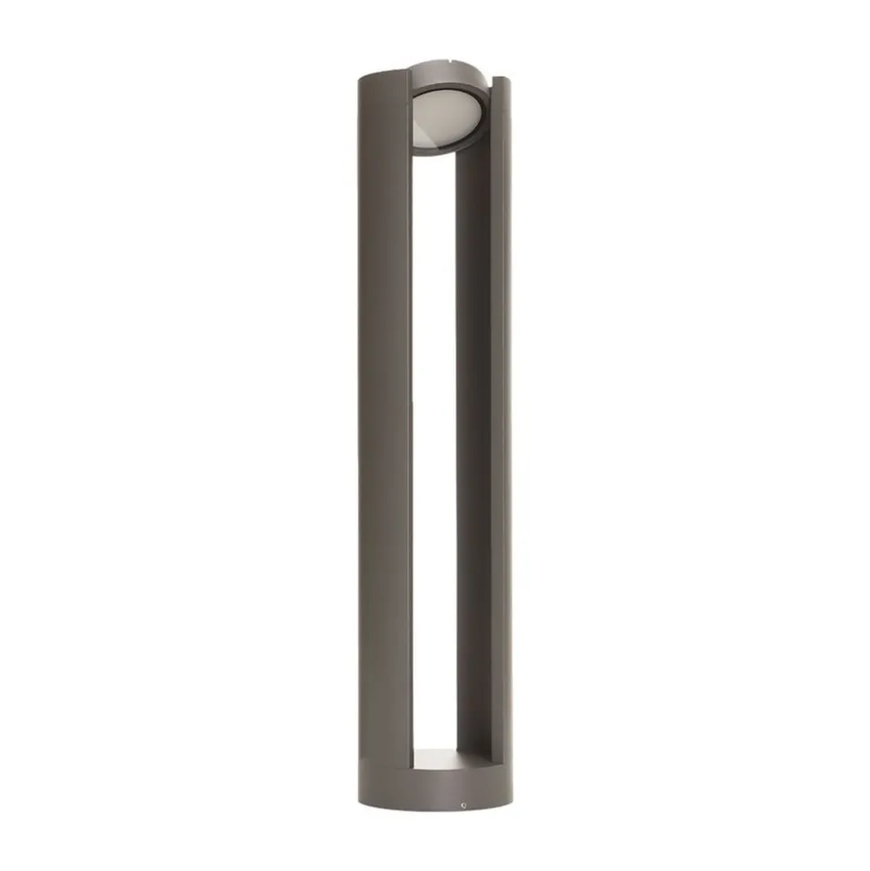 Lucande LED pullert Dylen, grå, metal, 80 cm, IP65