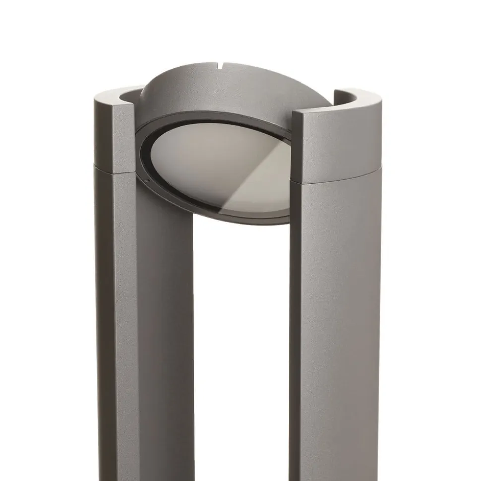 Lucande LED pullert Dylen, grå, metal, 80 cm, IP65