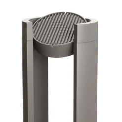 Lucande LED pullert Dylen, grå, metal, 80 cm, IP65