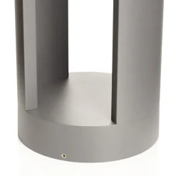 Lucande LED pullert Dylen, grå, metal, 80 cm, IP65