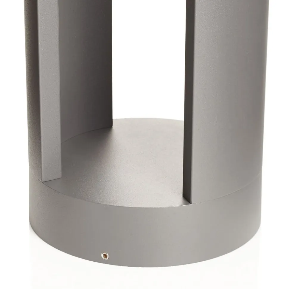 Lucande LED pullert Dylen, grå, metal, 80 cm, IP65