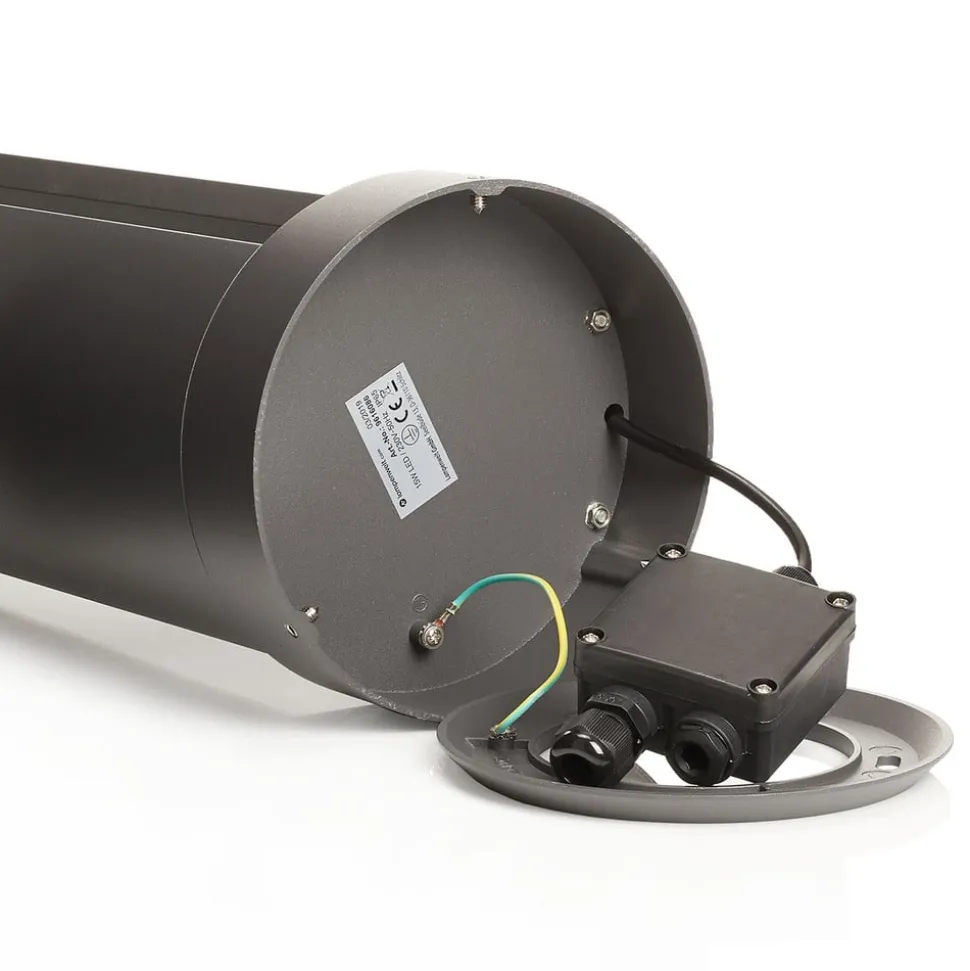 Lucande LED pullert Dylen, grå, metal, 80 cm, IP65