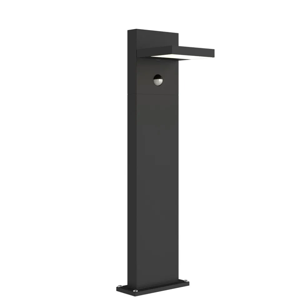 Lucande LED pullert Silvan, 65 cm, sensor, antracit