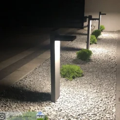 Lucande LED pullert Silvan, 65 cm, sensor, antracit