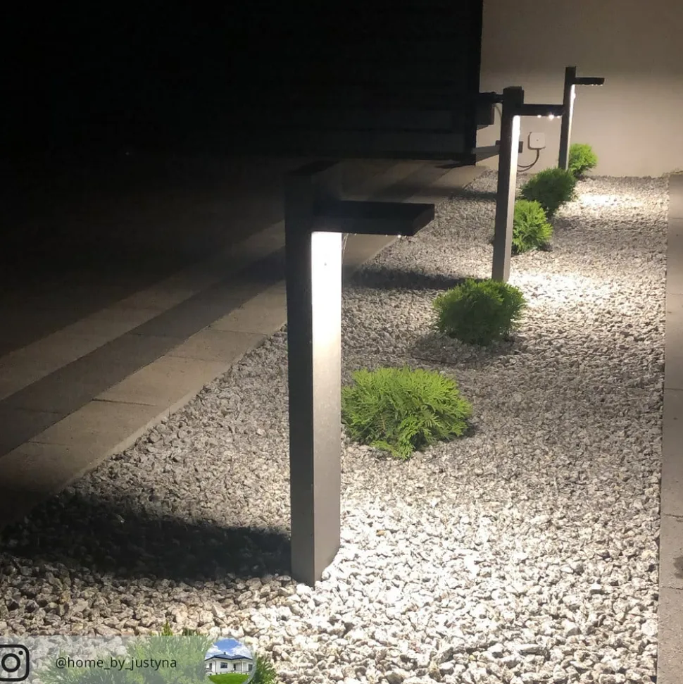 Lucande LED pullert Silvan, 65 cm, sensor, antracit