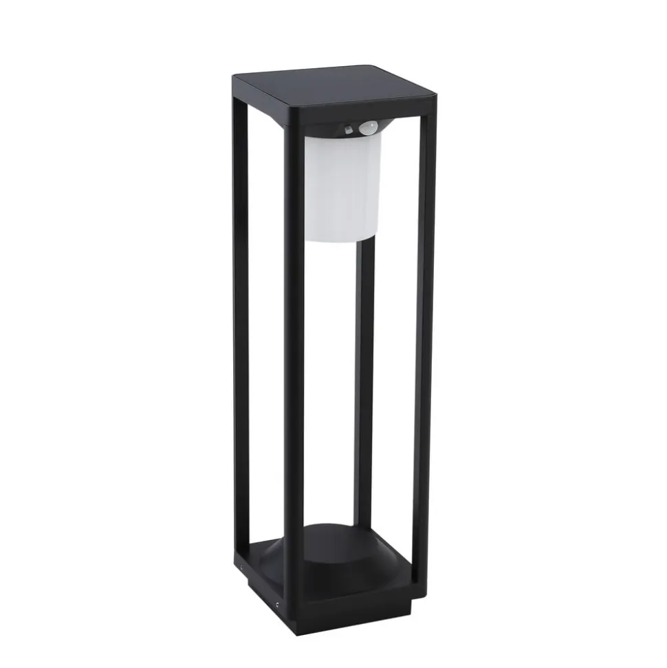 Lucande LED solcelle stibelysning Nilea, 50 cm, sort, sensor