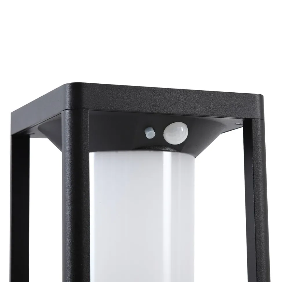 Lucande LED solcelle stibelysning Nilea, 50 cm, sort, sensor