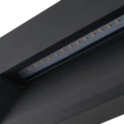 Lucande LED udendørs væglampe Weno, sort, aluminium, IP65