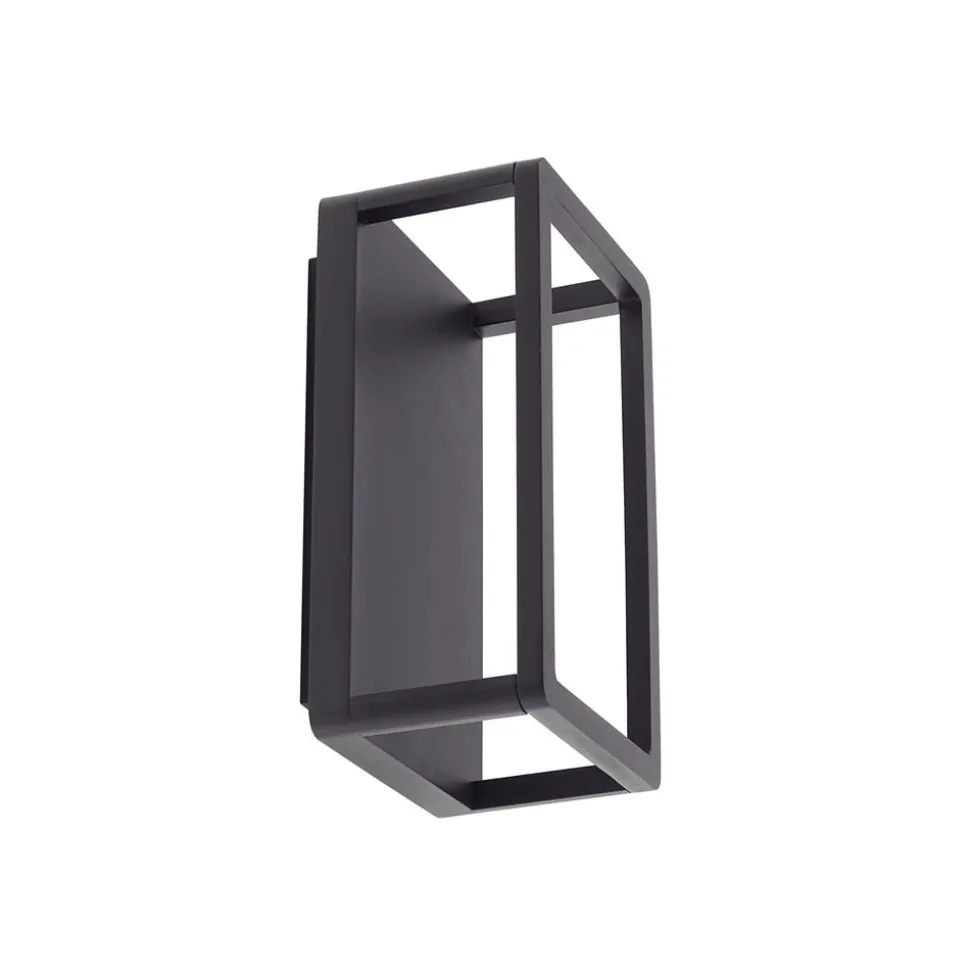 Lucande LED udendørs væglampe Thorvid, højde 26 cm, sort
