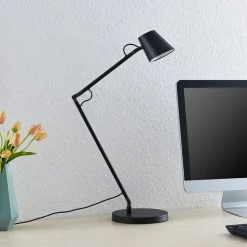 Lucande LED-bordlampe Tarris, højde 46 cm, sort