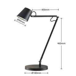 Lucande LED-bordlampe Tarris, højde 46 cm, sort