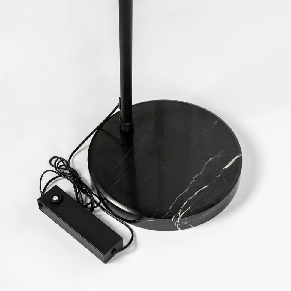Lucande LED-buelampe Virvera, rund, sort, metal