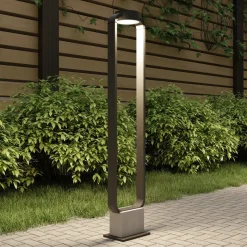 Lucande LED-gadelampe Belna, 100 cm, antracit, beton, IP65