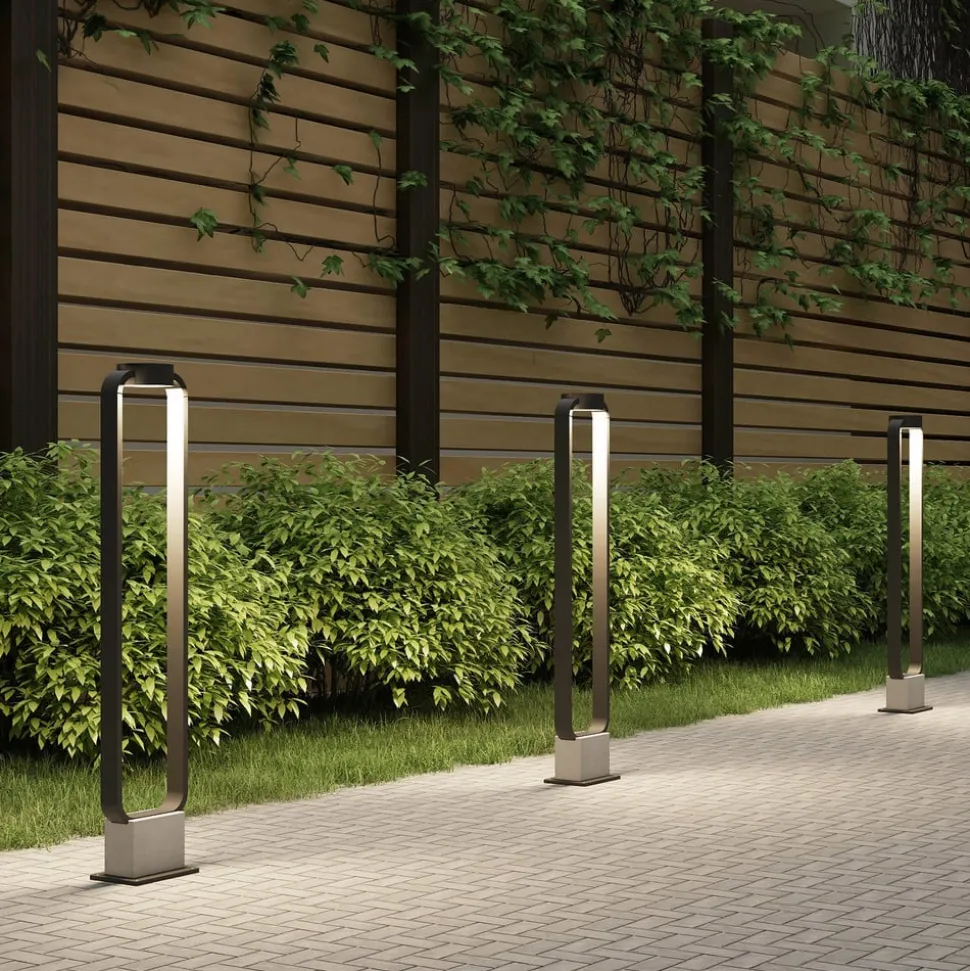 Lucande LED-gadelampe Belna, 100 cm, antracit, beton, IP65