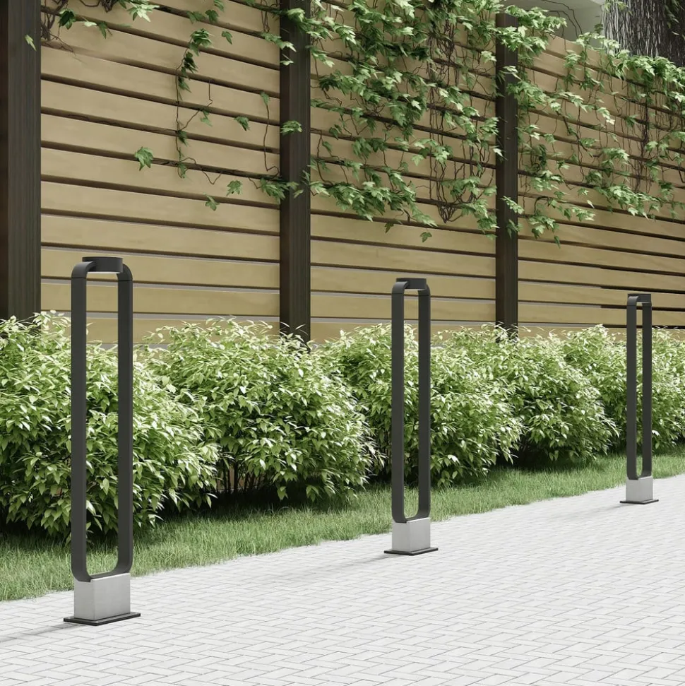 Lucande LED-gadelampe Belna, 100 cm, antracit, beton, IP65